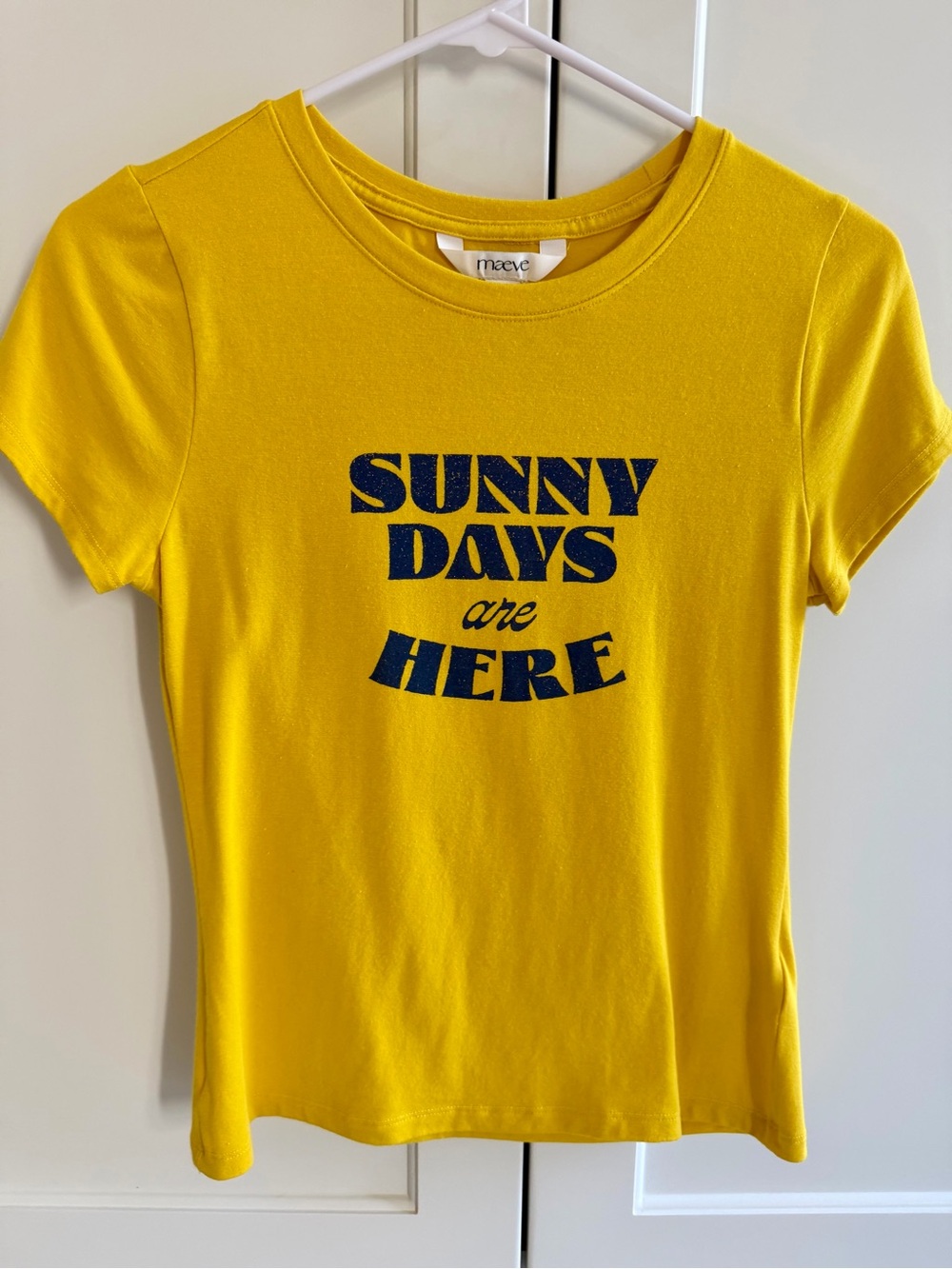 Maeve Anthropologie Sunny Days Are Here Yellow Graphic Tee - Picture 5 of 6